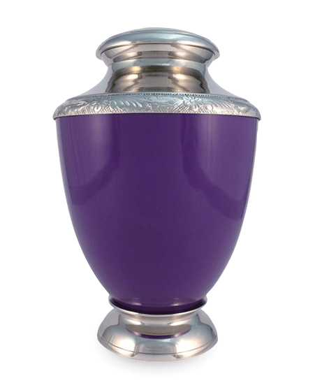 U118 Silver Violet Urn Image